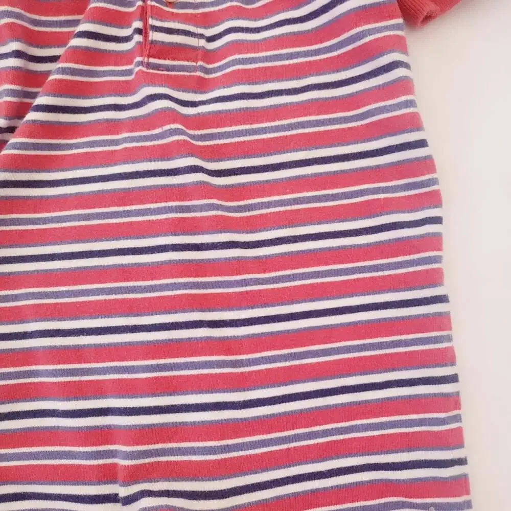 Chaps 9M cotton striped romper and hat